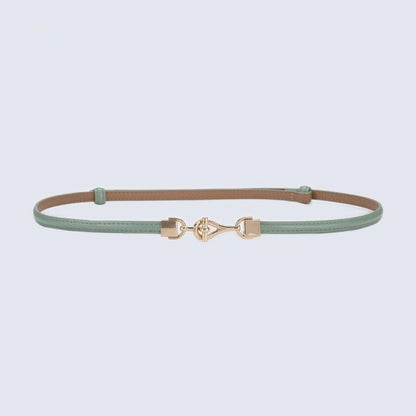 Belt slim in leather for women, model Son - Zictor