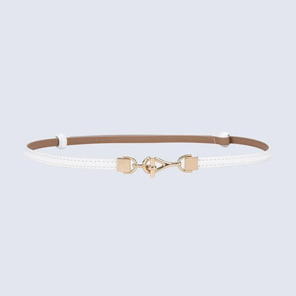 Belt slim in leather for women, model Son - Zictor