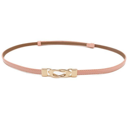 Belt slim in leather for women, model FubbChipo - Zictor