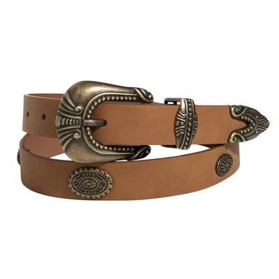 Western Belt With Prong Buckle And - Model Haru