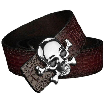 Skull Belt With Crocodile Strap - Model Ainsleie
