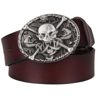 Belt Tête of Mort for Women ou Men, model Feenix - Zictor