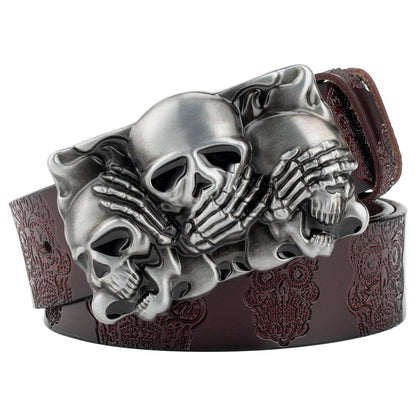 Belt Tête of Mort for Women ou Men, model Keaton - Zictor