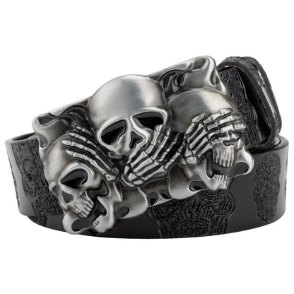 Belt Tête of Mort for Women ou Men, model Keaton - Zictor