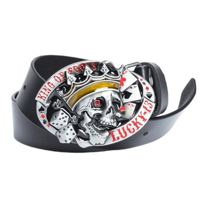 Gothic Skull Belt With Clip Buckle - Unisex - Model Quinni