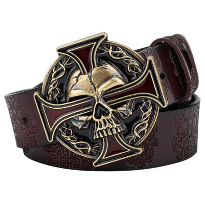 Skull Belt With Textured Strap - Model Rene