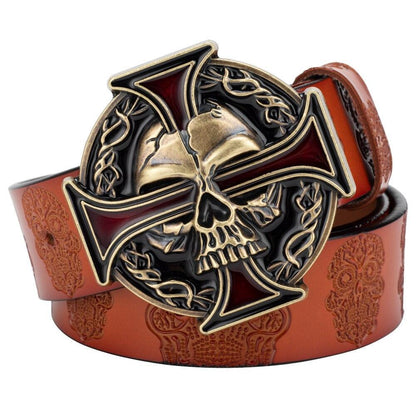 Belt Tête of Mort for Women ou Men, model Rene - Zictor