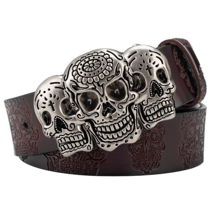 Belt Tête of Mort for Women ou Men, model Shawn - Zictor