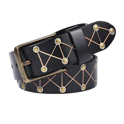 Men's Rivet Belt With Lattice - Model Madison