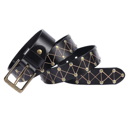 Belt texturée to rivets for Men, model Madison - Zictor