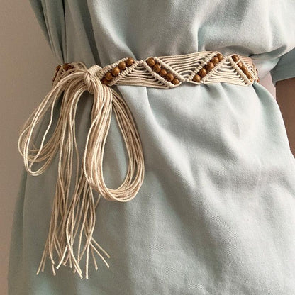 Belt TO Nouer In Corde Of Coton Cire With Perles Model Lyric by Zictor