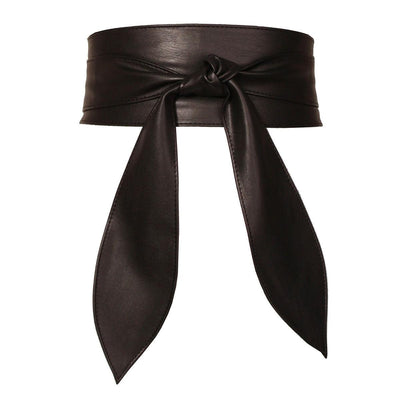 Wide Knot Belt In Soft Vegan Faux - Model Kevi