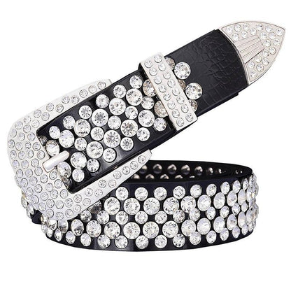 Belt to Strass in Leather for women, model Kerreen - Zictor