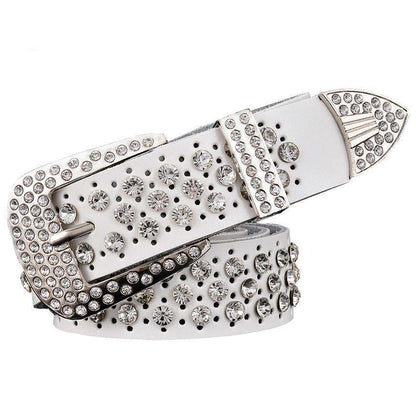 Belt to Strass in Leather for women, model Nao - Zictor