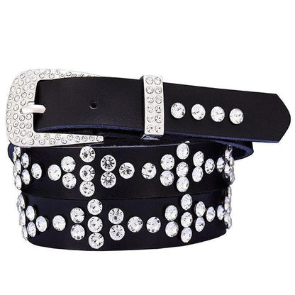 Belt TO Strass In Leather For Women Model Oaklynn by Zictor