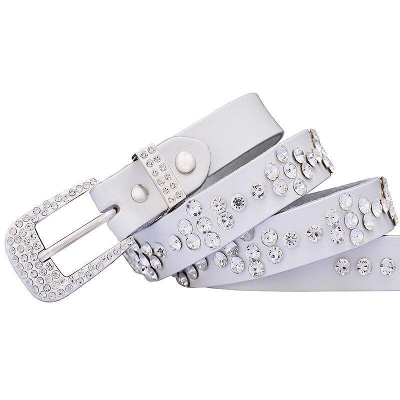 Belt TO Strass In Leather For Women Model Oaklynn by Zictor