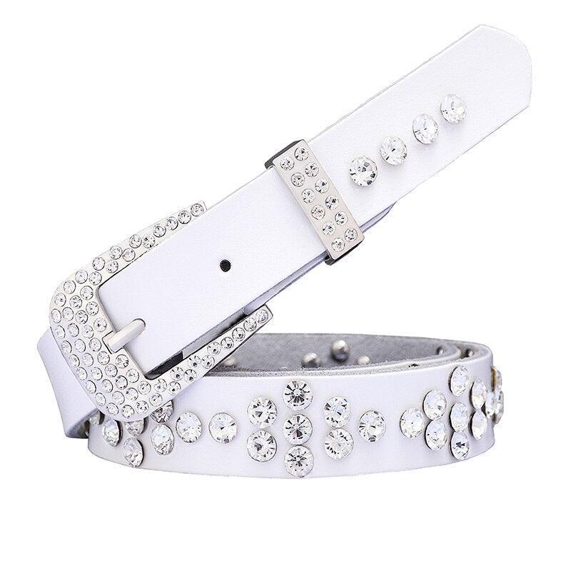 Belt to Strass in Leather for women, model Oaklynn - Zictor