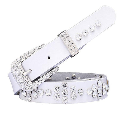Belt to Strass in Leather for women, model Oaklynn - Zictor
