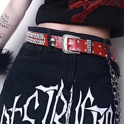 Belt TO Strass In Leather For Women Model Alexi by Zictor