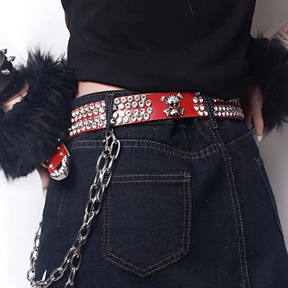 Belt TO Strass In Leather For Women Model Alexi by Zictor