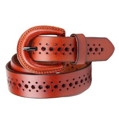 Belt toute habillée of leather for women, model Noble - Zictor