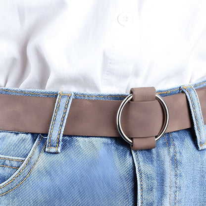 Belt Leather Lisse Buckle Golden For Women Model Morgana by Zictor