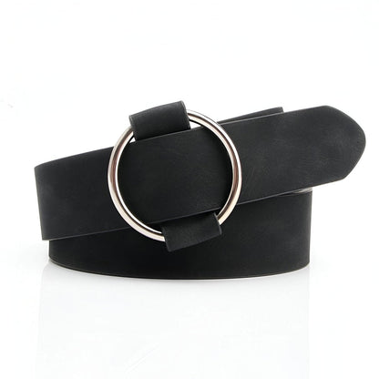 Belt trendy to buckle ronde for women, model Camerina - Zictor