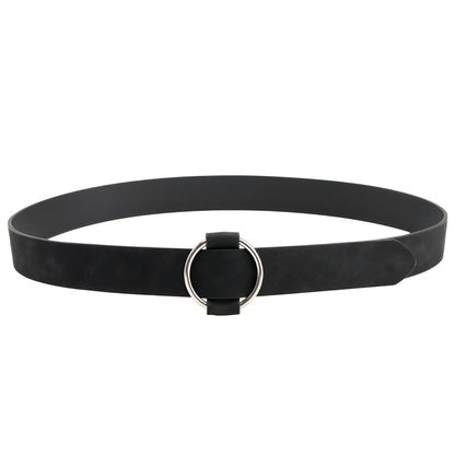 Belt Leather Lisse Buckle Golden For Women Model Morgana by Zictor