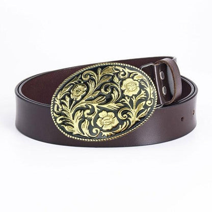 Belt Western in leather for men, model Edenu - Zictor