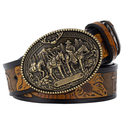Embossed Belt With Cross Pattern - Model Quincy