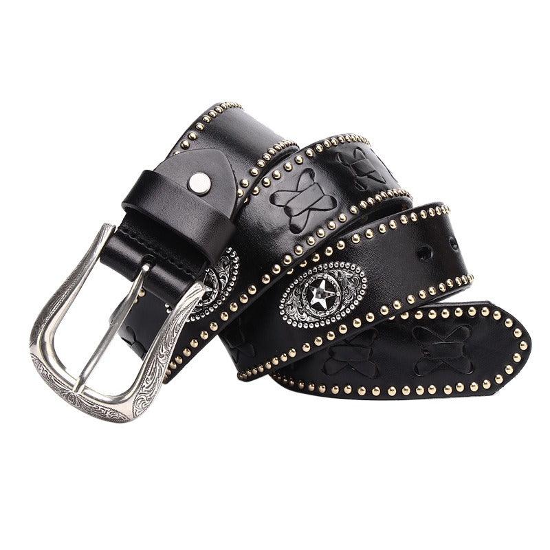 Belt Western in leather, model Chidi - Zictor