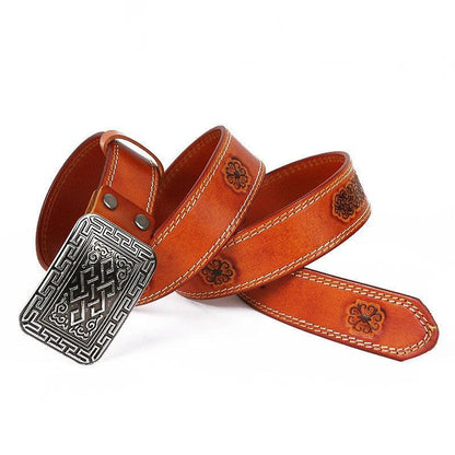 Belt Western in leather, model Chineye - Zictor