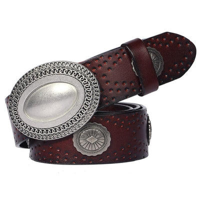 Textured Western Belt For Women - Model Cosmo
