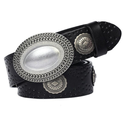 Belt Western in leather, model Cosmo - Zictor