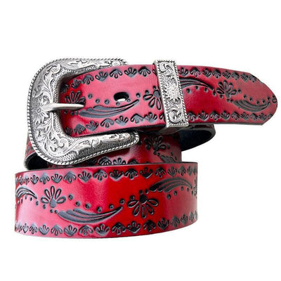 Red Belt Western Silver Buckle - Model Emersono