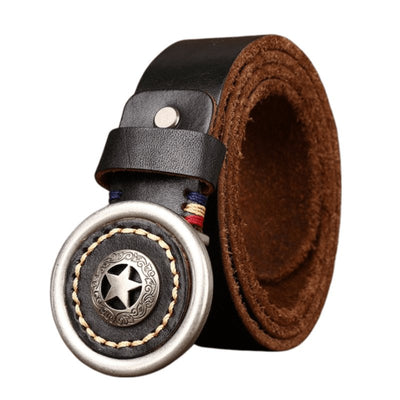 Belt Round Western Buckle Full Grain - Model Leslie