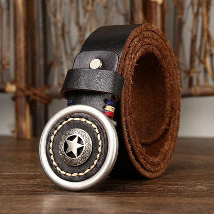Belt western in leather, model Leslie - Zictor
