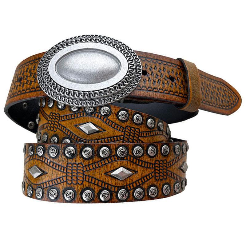 Belt Western in leather, model Marley - Zictor