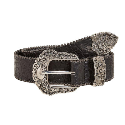 Black Crocodile - Texture Belt Pearl Edged - Model Amory