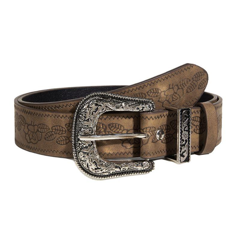Belt Western to motif végétal and buckle florale, model Pheonix - Zictor