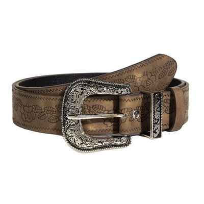 Western Belt With Floral Motif - Model Pheonix