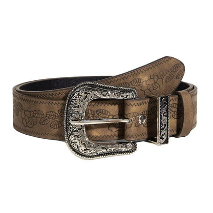 Belt Western to motif végétal and buckle florale, model Pheonix - Zictor