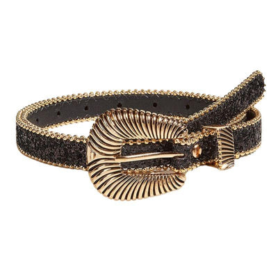 Levi Western Strass Belt Black Or Silver - Model Levi