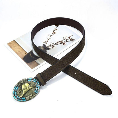 Belt With Buckle Chapeau Cowboy For Men Model Arlyn by Zictor