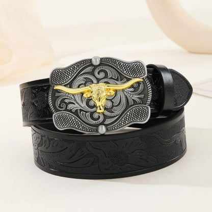 Belt With Buckle Taureau For Men Model Rishi by Zictor
