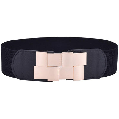 Elastic High Waist Belt For Women With Silver Buckle - Model Logyn