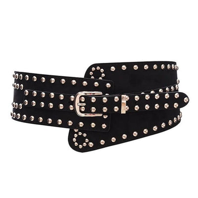 High Waist Studded Belt for Women Wide - Model Eddie