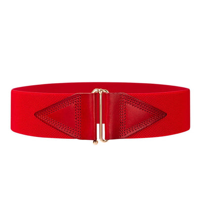 Elastic Belt for Women High Waisted Red - Model Quinny