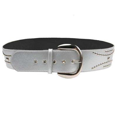 Silver Rivet Belt With Studded Strap - Model Shaan