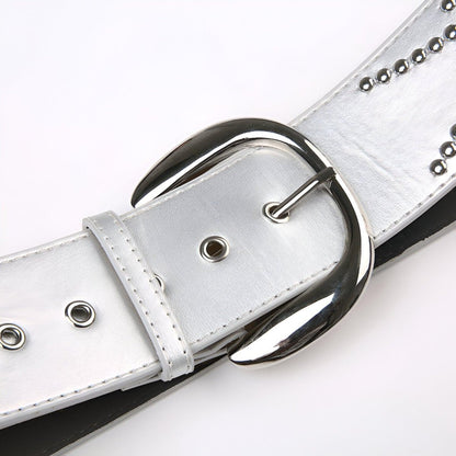 Belt Silver TO Rivets Model Shaan by Zictor